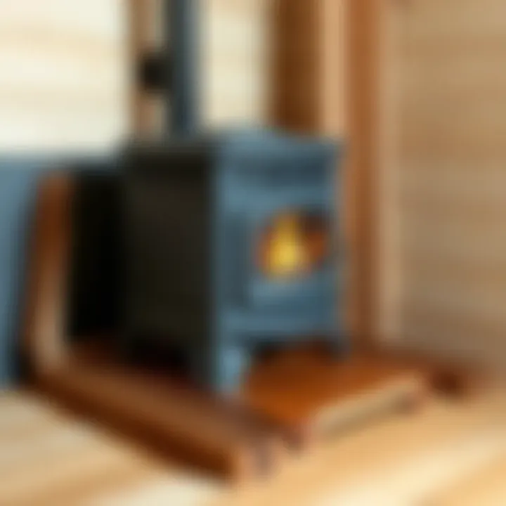 Wooden flooring with a stove base