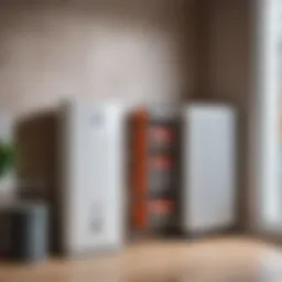 Heating battery installation in a modern home setting