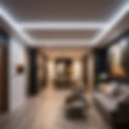 LED strip application on ceiling