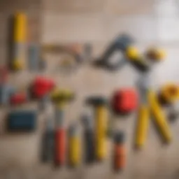 Tools and materials needed for tiling