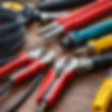 Essential Tools for Wire Connection Tools necessary for connecting wires in a plug.