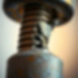 Close-up of a broken bolt needing extraction
