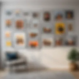 Gallery wall featuring a curated selection of paintings