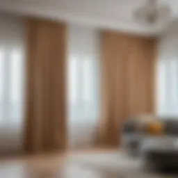 Elegant curtain installation on stretch ceiling