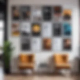 Elegant wall with poster arrangement