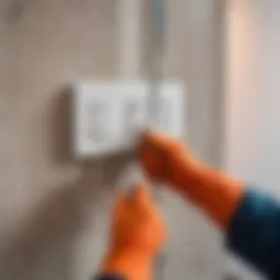 Electrical outlet installation in a modern apartment