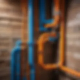 Detailed schematic of water pipe installation from well to house