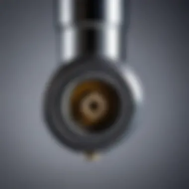 Detailed view of a faucet cartridge Close-up of a faucet cartridge