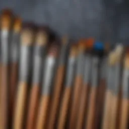 Selection of high-quality brushes for painting