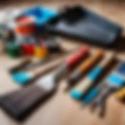 Tools and materials for wall painting