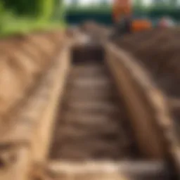 Excavated trench for foundation
