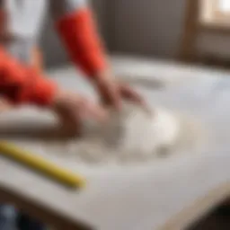 High-quality gypsum plaster materials arranged on a work surface