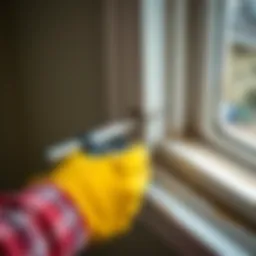 Sealing joint at window frame with precision