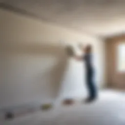 Smoothly finished drywall ready for wallpaper application