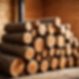 Wooden logs ready for the stove