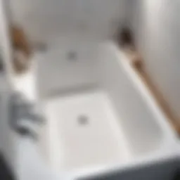 Layout plan for bathtub installation in a three-wall configuration