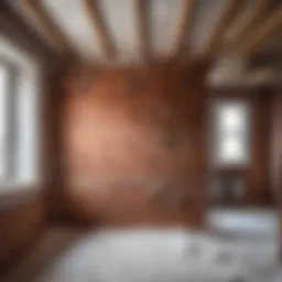 Interior insulation of a brick house with foam material