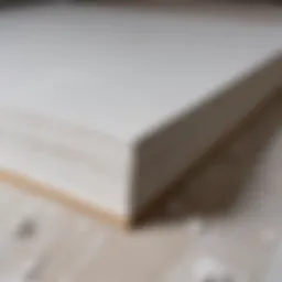 Close-up of primed gypsum board surface