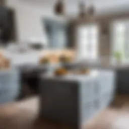 Elegant kitchen design featuring glossy enamel cabinets