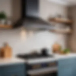 Contemporary kitchen with a gas stove and an elegant hood