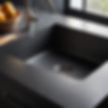 Composite Sink Finish Close-up of composite sink texture and finish