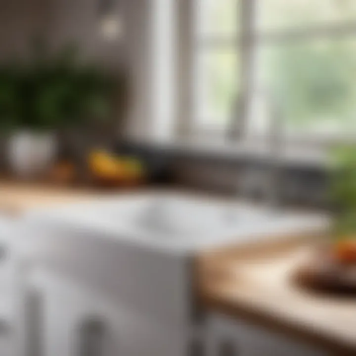 Elegant ceramic kitchen sink in a stylish setting