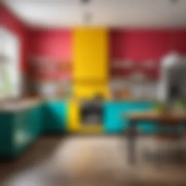Vibrant Colors in Contemporary Kitchen Design Vibrant painted kitchen walls showcasing color trends