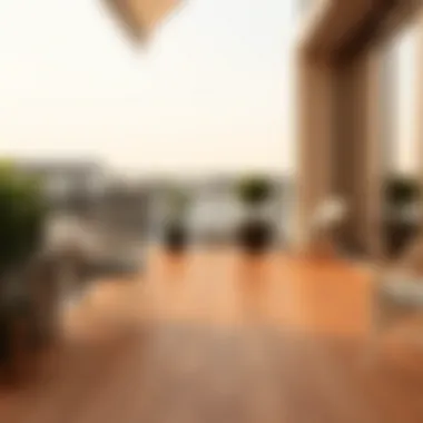 Elegant Laminated Flooring on a Balcony Laminated floor beautifully laid on a balcony