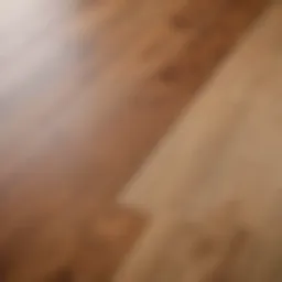 Close-up of laminate flooring with underlayment