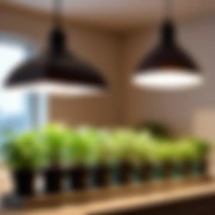 Comparison of different types of grow lights for plants