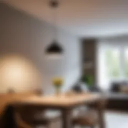 A bright, modern LED bulb illuminating a cozy room