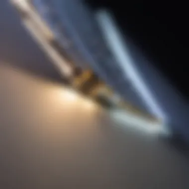 Close-up of LED strip on a surface