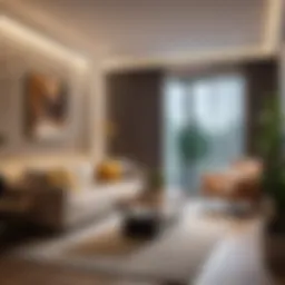 Modern LED strip lighting in a stylish interior