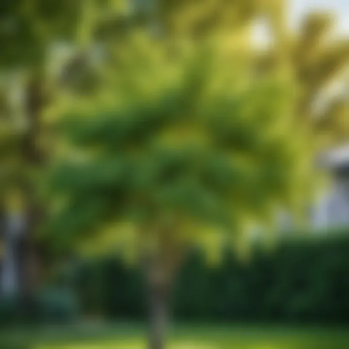 Linden tree in a garden showcasing its foliage