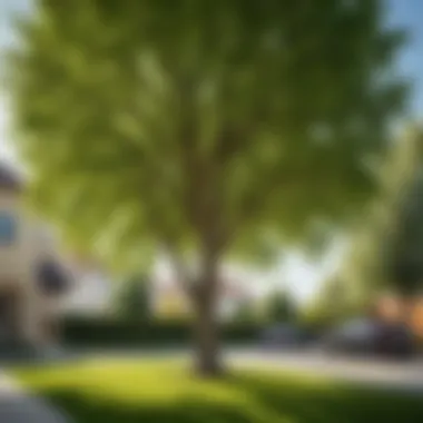 Linden Tree Providing Sustainable Shade Linden tree providing shade in a residential area