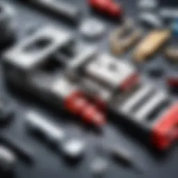 A close-up view of a magnetic latch mechanism disassembled