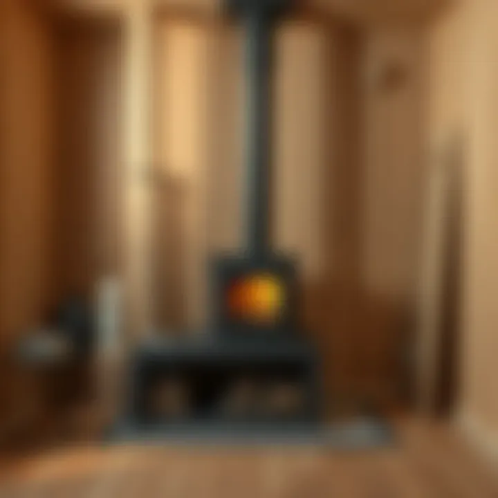 Material selection for stove base in a sauna