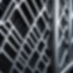 Detailed view of an aluminum radiator section showcasing its intricate design.