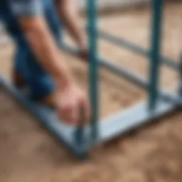 Metal frame foundation for porch construction