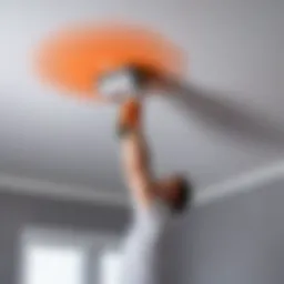 Precision in ceiling painting with a roller technique