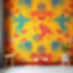 Elegant textured wallpaper painted in vibrant colors
