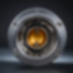Detailed view of a lamp socket with a compression ring
