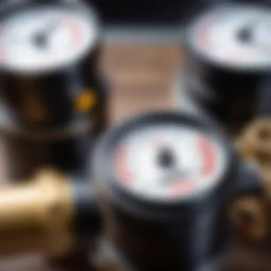 Detailed View of Pressure Regulator Components Close-up of a pressure regulator component