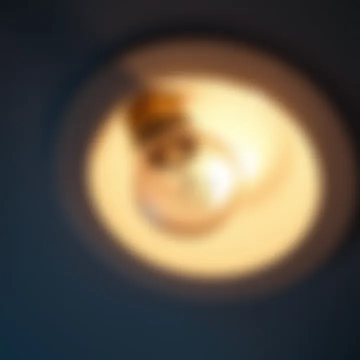 Stuck Light Bulb in Recessed Fixture A close-up of a stuck light bulb in a recessed fixture