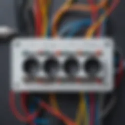 Electrical wiring diagram showcasing socket connections