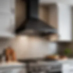 A well-designed range hood installed above a gas stove showcasing modern aesthetics.