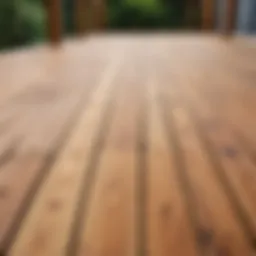 Beautifully finished outdoor wooden deck showcasing protection from moisture.