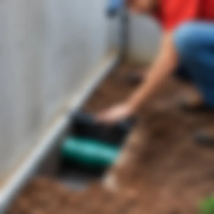 Installation of a rainwater drainage system