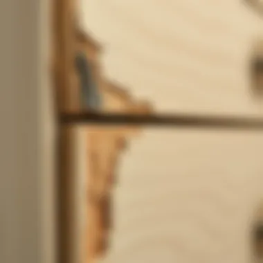 Identifying Damage in Chipboard Furniture Detailed view of damaged chipboard furniture