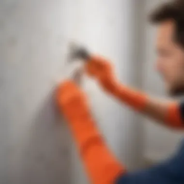 Final Wall Inspection for Wallpapering Final inspection of the wall before wallpapering